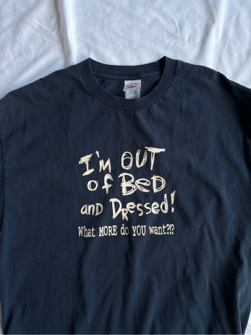 Vintage Cheesy Dad Joke Quote Blue Tee